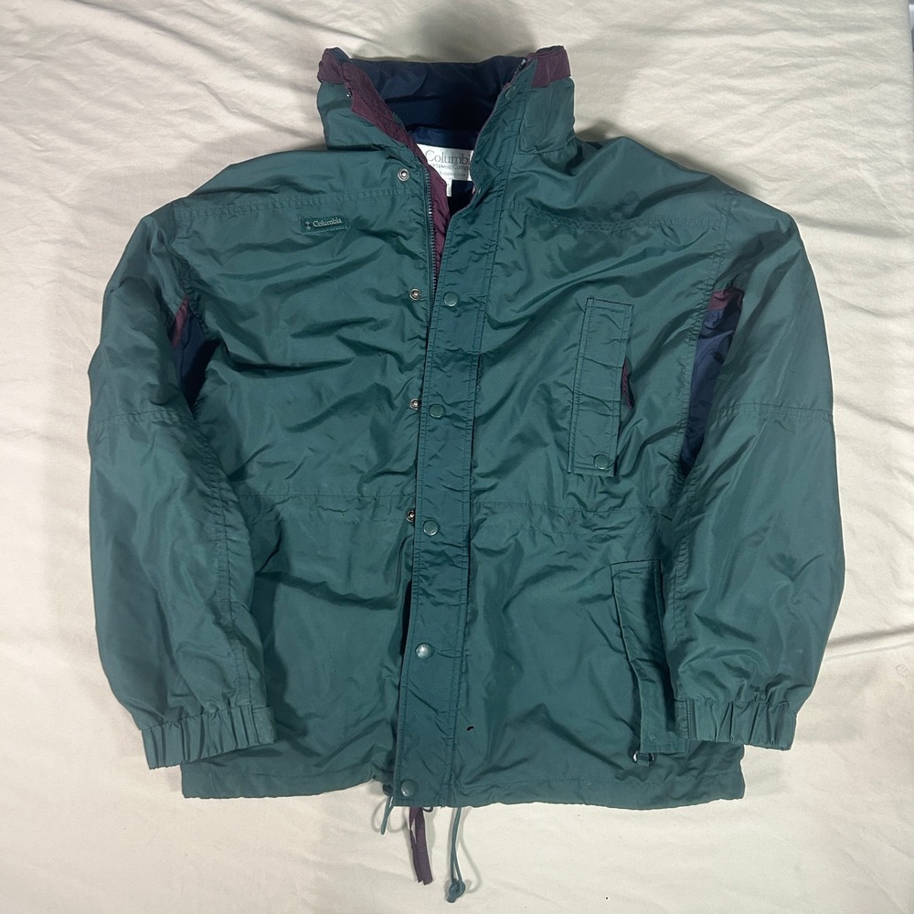 Columbia Sportswear Longs Peak Vintage 90s Green Colorblock Nylon Jacket Mens M